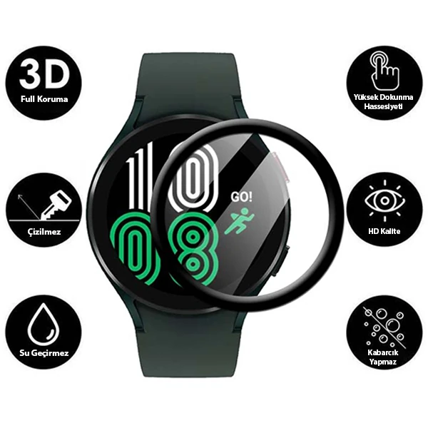 Sm Galaxy Watch 4 40mm 3D Full Kaplama Ekran Koruyucu PET+PMMA-(1903)