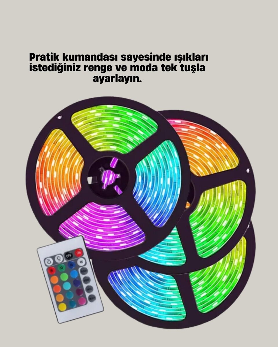 Smart Şerit LED Kumandalı USB Enerjili Suya Dayanıklı Dekoratif Aydınlatma