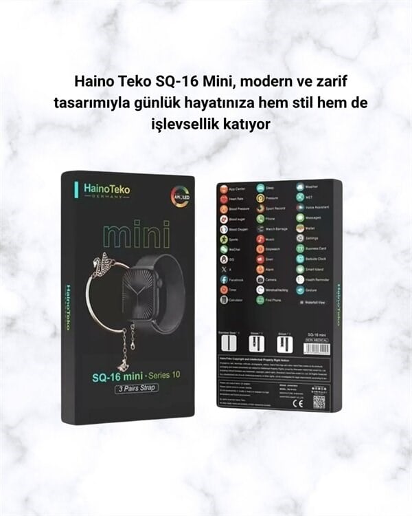 SQ-16 Mini Series 10 – Dokunmatik Akıllı Saat | Kalp Ritmi, SpO2, Uyku Takibi