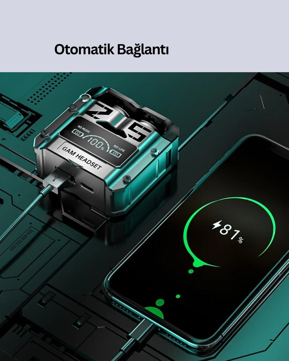 Su Geçirmez Bluetooth Kulak İçi Kablosuz Kulaklık 400mAh Pil