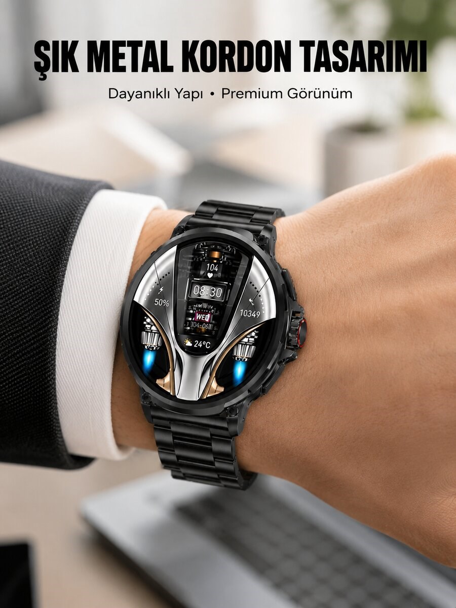 SW80 Akıllı Saat 1.93″ Ultra HD Ekran 700 mAh Batarya 3 Kordon Yeni Nesil