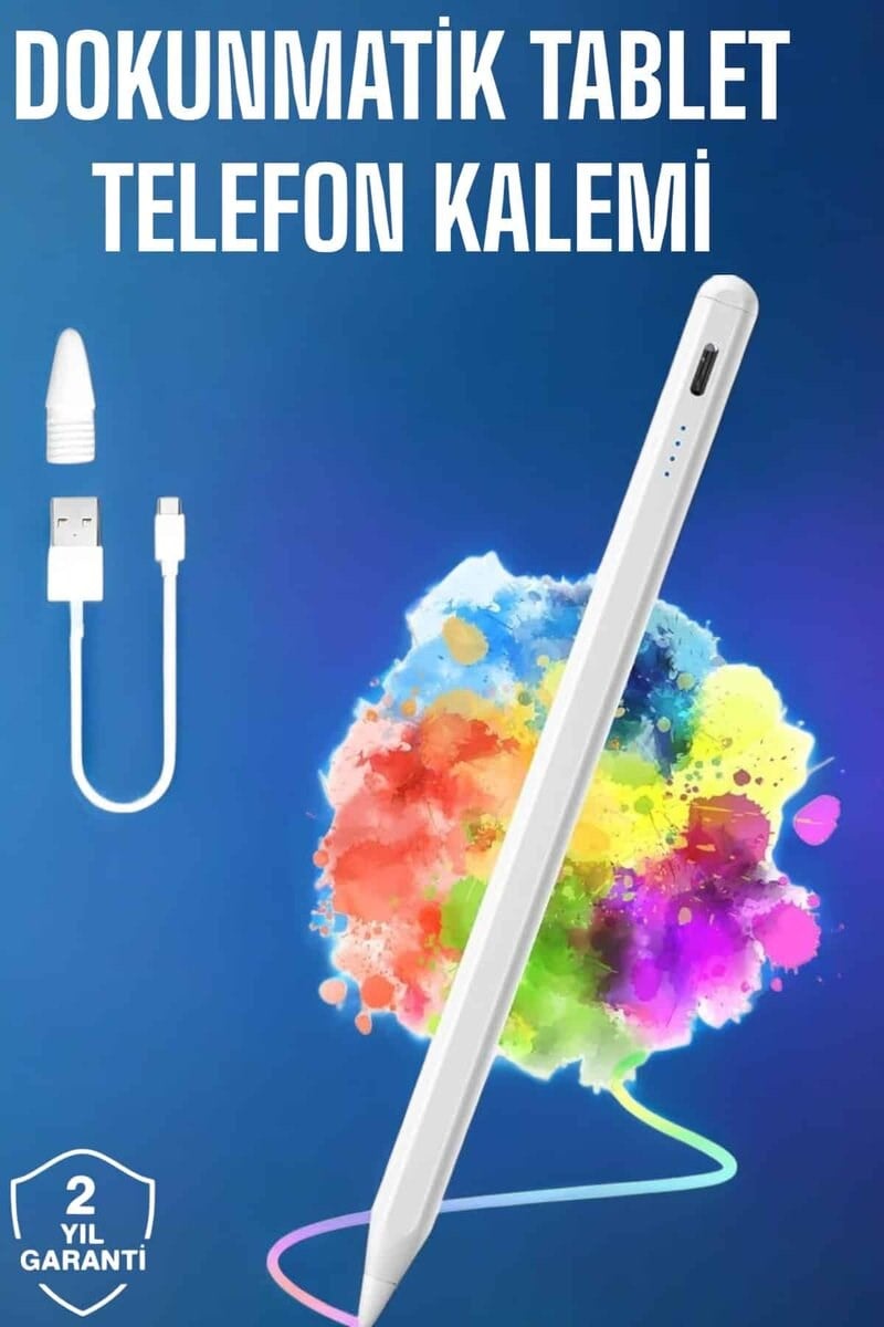 Tablet Kalemi iOS Android Windows Uyumlu Yedek Uçlu Universal Çizim Kalemi