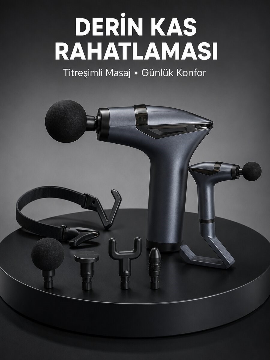 Taşınabilir 3in1 Masaj Aleti Şarjlı Titreşimli Esneme Bantlı Yeni Nesil