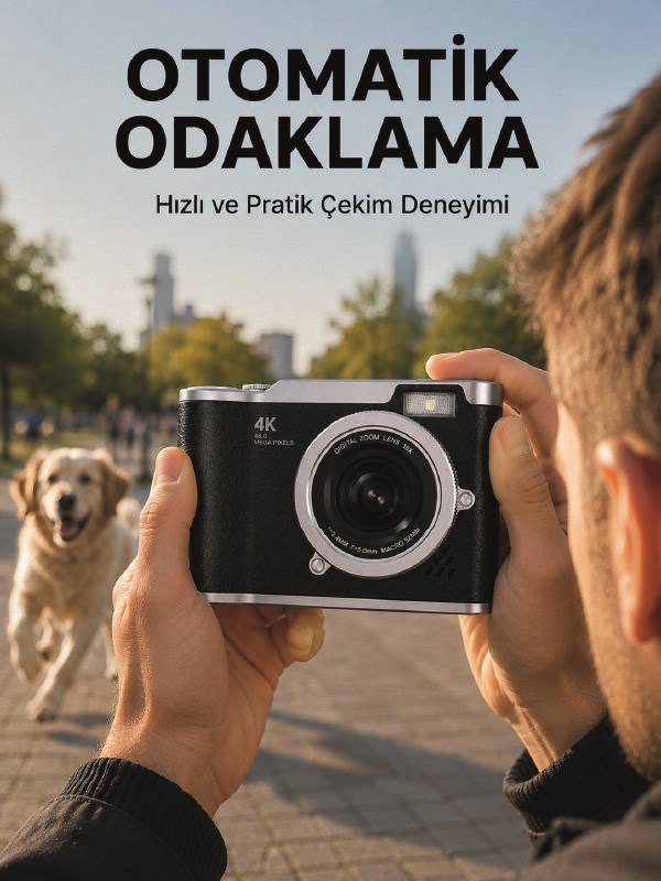 Taşınabilir Dijital Fotoğraf Makinesi LED Flaş ve 18X Dijital Zoom