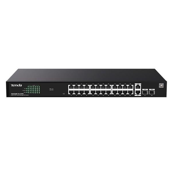 TENDA 24port PoE 410W TEG2228P-24-410W GIGABIT 2X SFP Yönetilemez Switch