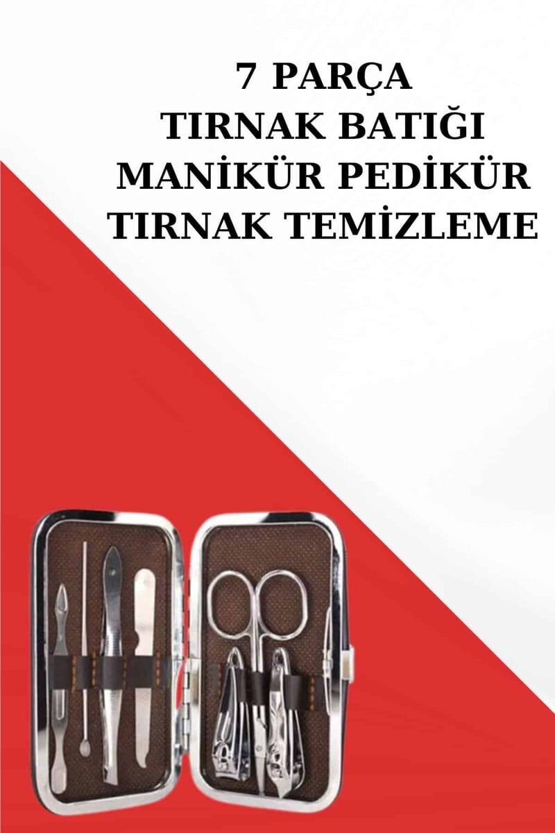 Tırnak Temizliği, Tırnak Batığı ve Düzenli Bakım İçin 7 Parça Çelik Set