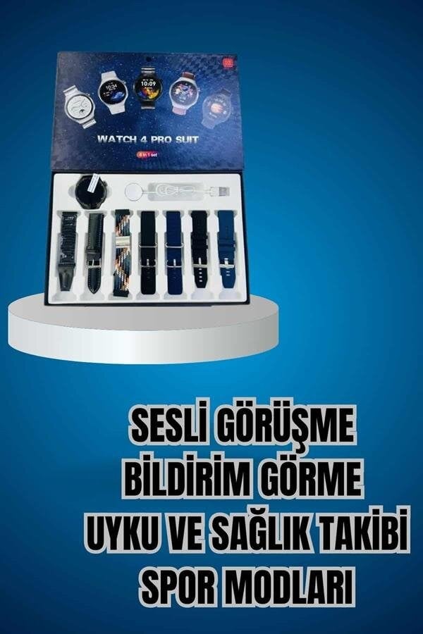 Ucuz Kaliteli Yeni Nesil 7 Kordonlu Akıllı Saat ve Kablosuz Bluetooth Kulaklık ANC Özelliği