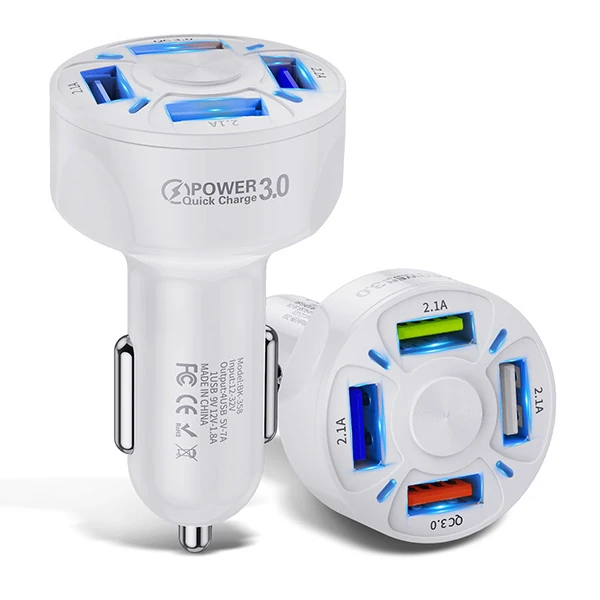 USLİON QC3.0 4- Port Çıkışlı Çoklu Usb Araç Şarjı Şarj Aleti-(1903)