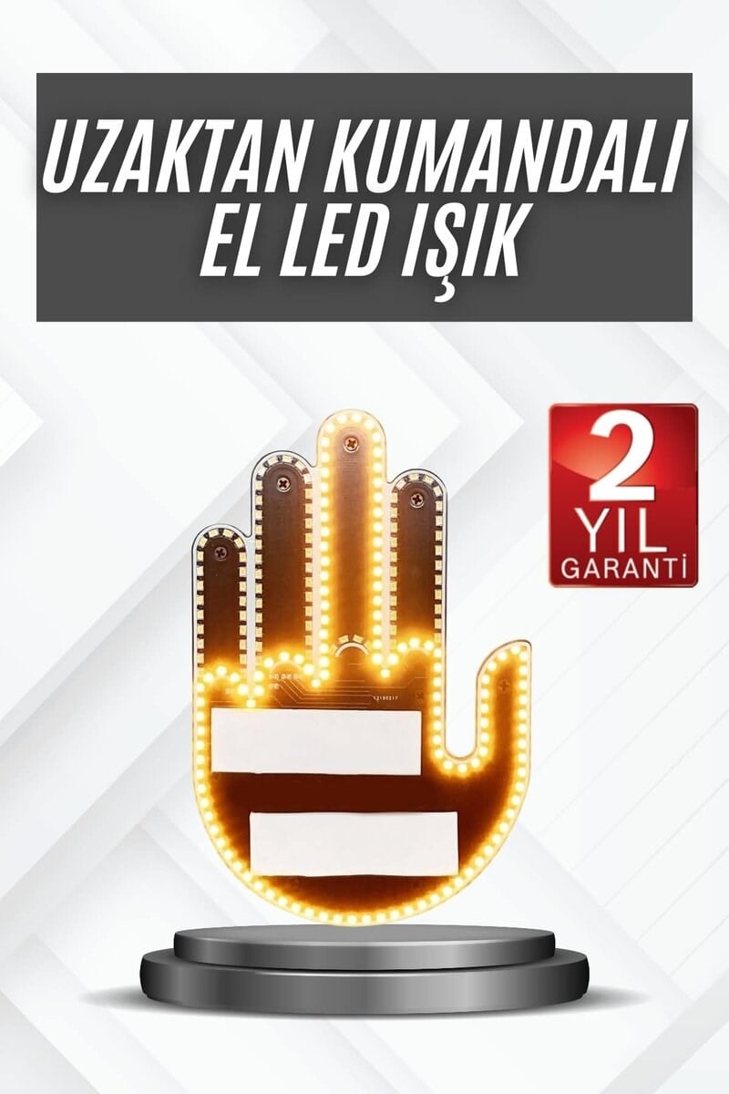 Uzaktan Kumandalı El Orta Parmak Led Araç Camına Özel