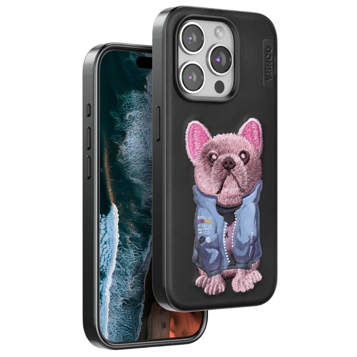 Venco İphone 15 Pro Cute Desenli Kapak - Siyah