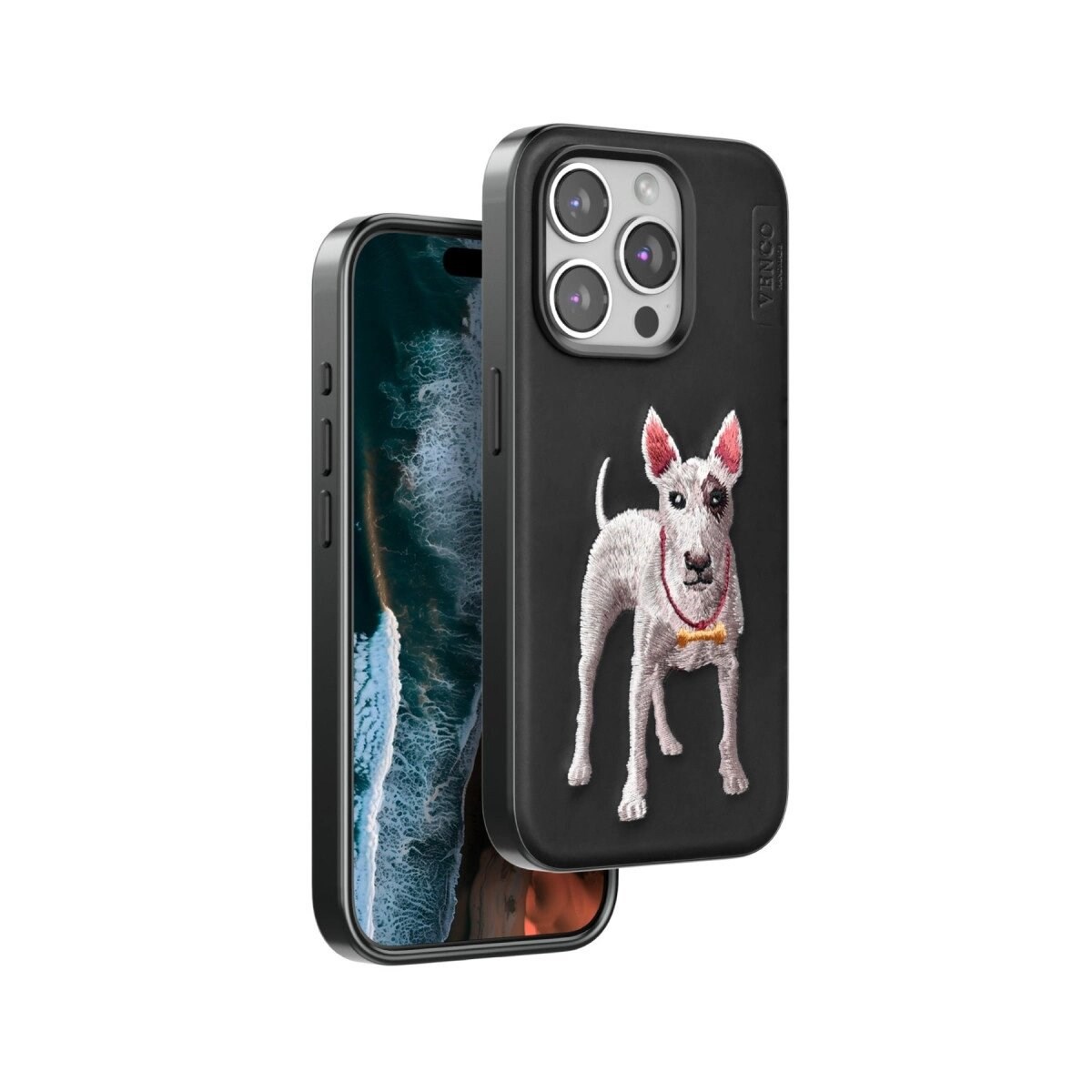 Venco İphone 15 Pro Max Perma Desenli Kapak - Siyah
