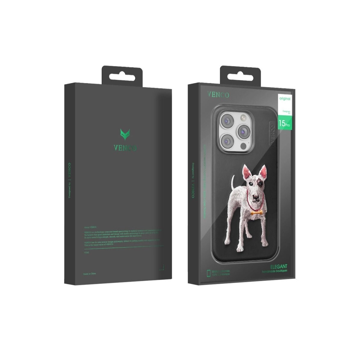 Venco İphone 15 Pro Perma Desenli Kapak - Siyah
