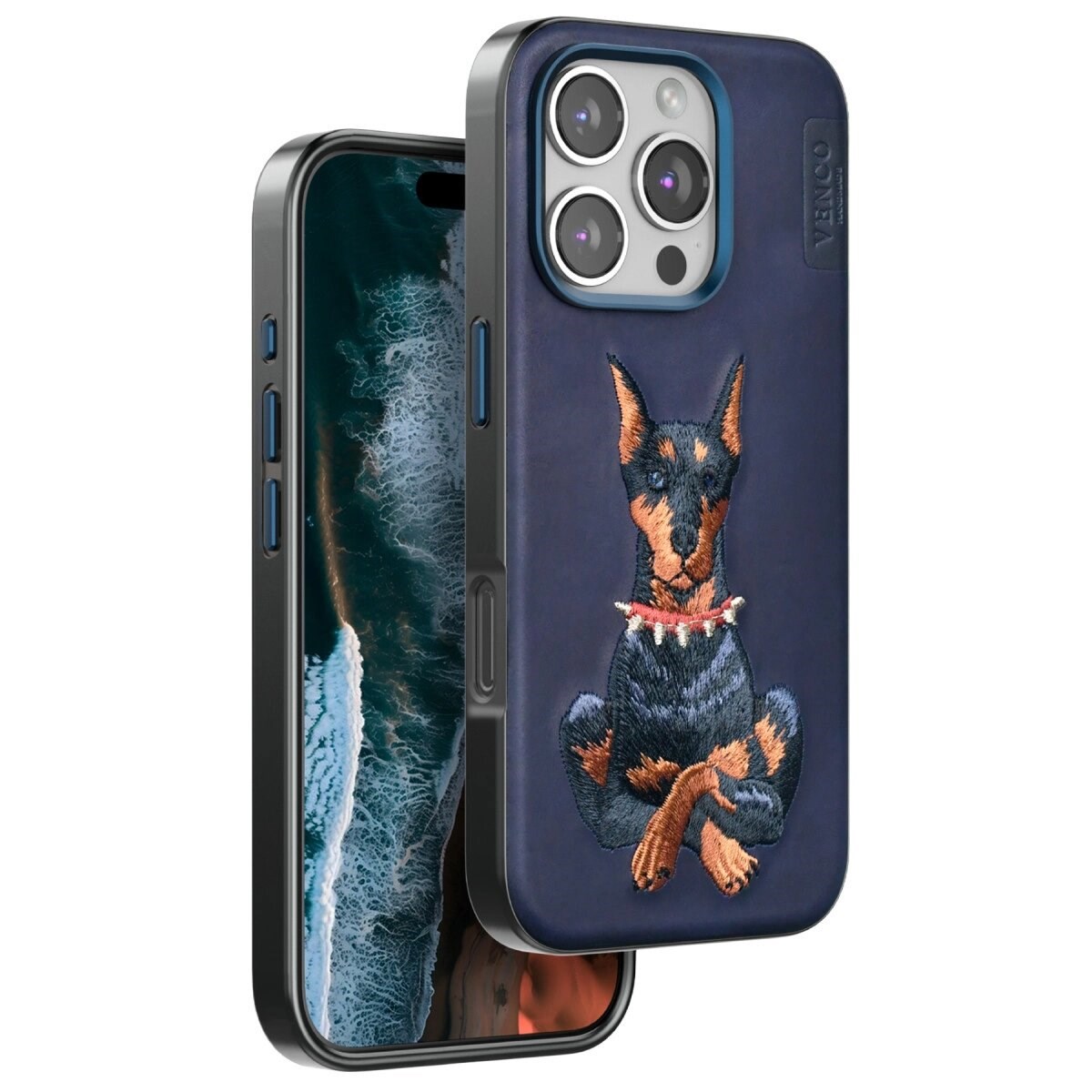 Venco İphone 16 Pro Perma Desenli Kapak - Lacivert