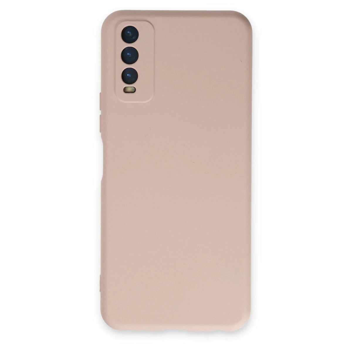 Vivo Y11s Kılıf Nano İçi Kadife Silikon - Pudra