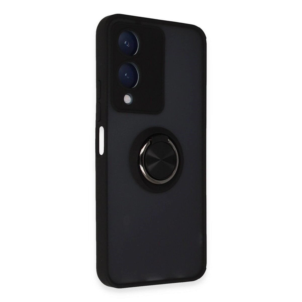Vivo Y17s Kılıf Montreal Yüzüklü Silikon Kapak - Siyah
