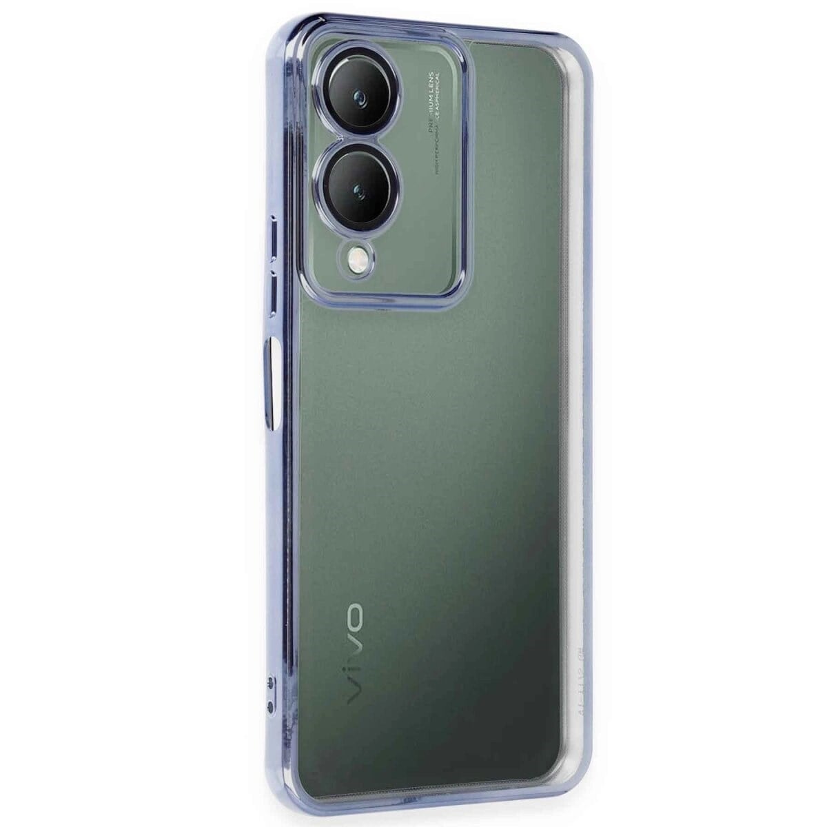 Vivo Y17s Kılıf Razer Lensli Silikon - Açık Mavi