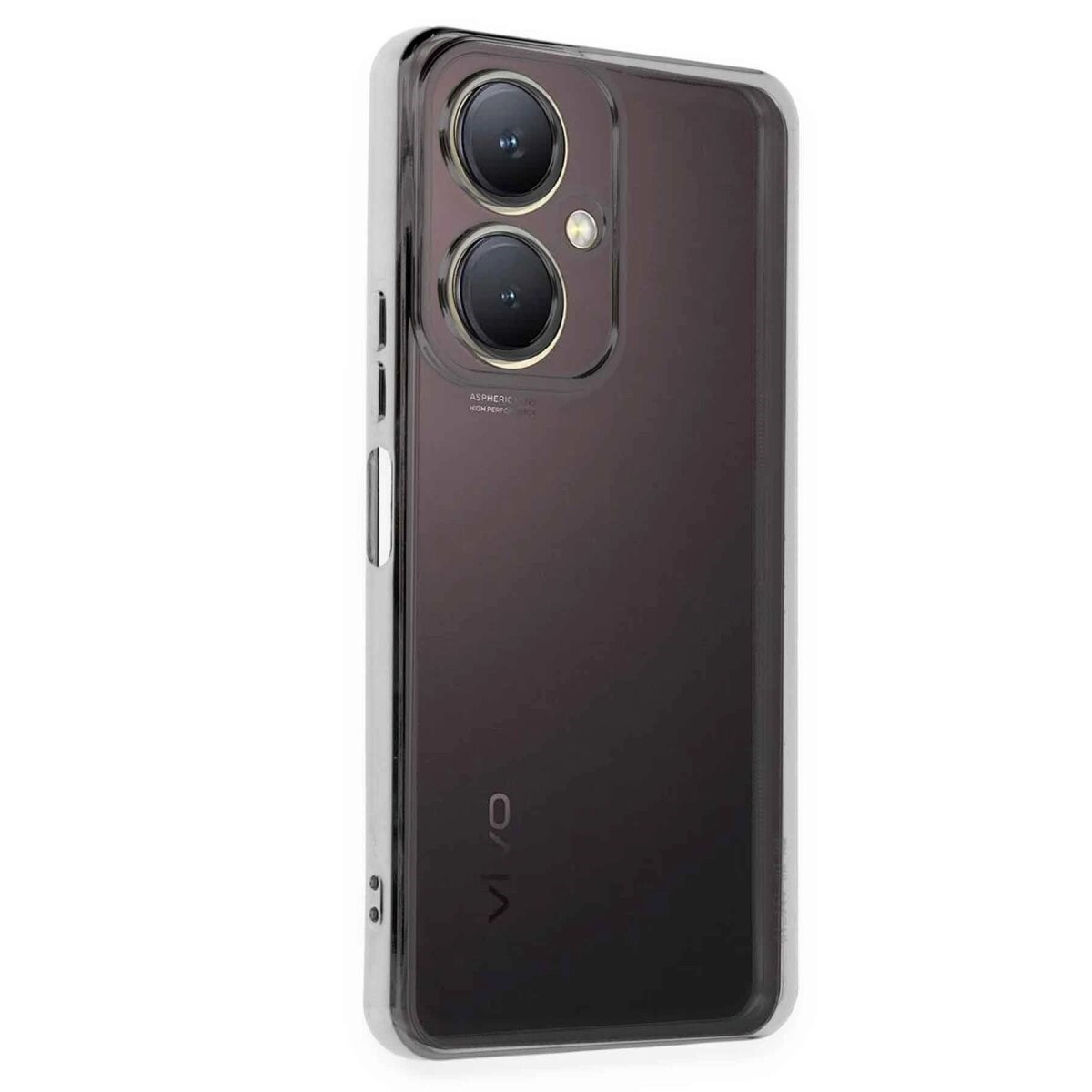Vivo Y27 Kılıf Razer Lensli Silikon - Gümüş