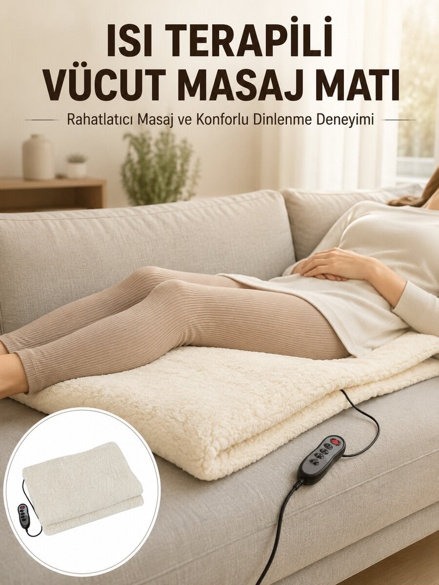 Vücut Masaj Matı Isı Terapili ve Çok Bölgeli Masaj Yeni Nesil