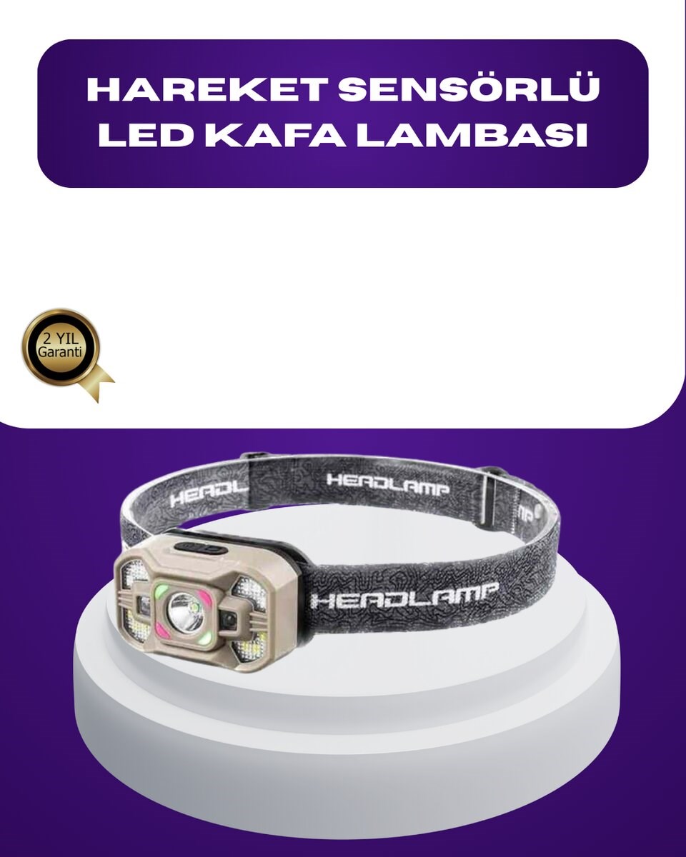 Wave Sensörlü LED Kafa Lambası Şarjlı Ayarlanabilir Işık