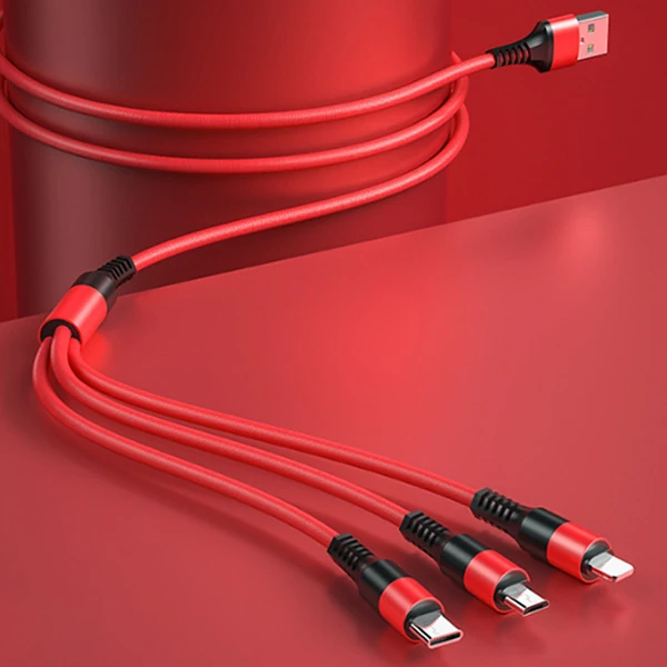 WEKOME 3WDC-125 in1 Type-C+İPhone+Micro Usb Şarj Kablsu 1.20CM-(1903)