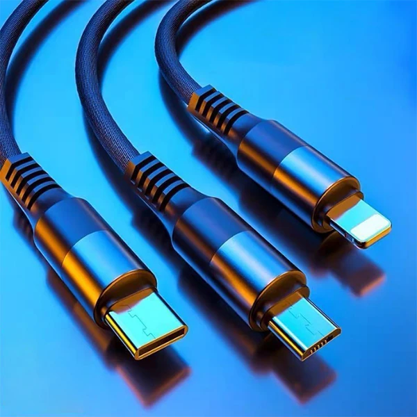 WEKOME 3WDC-125 in1 Type-C+İPhone+Micro Usb Şarj Kablsu 1.20CM-(1903)