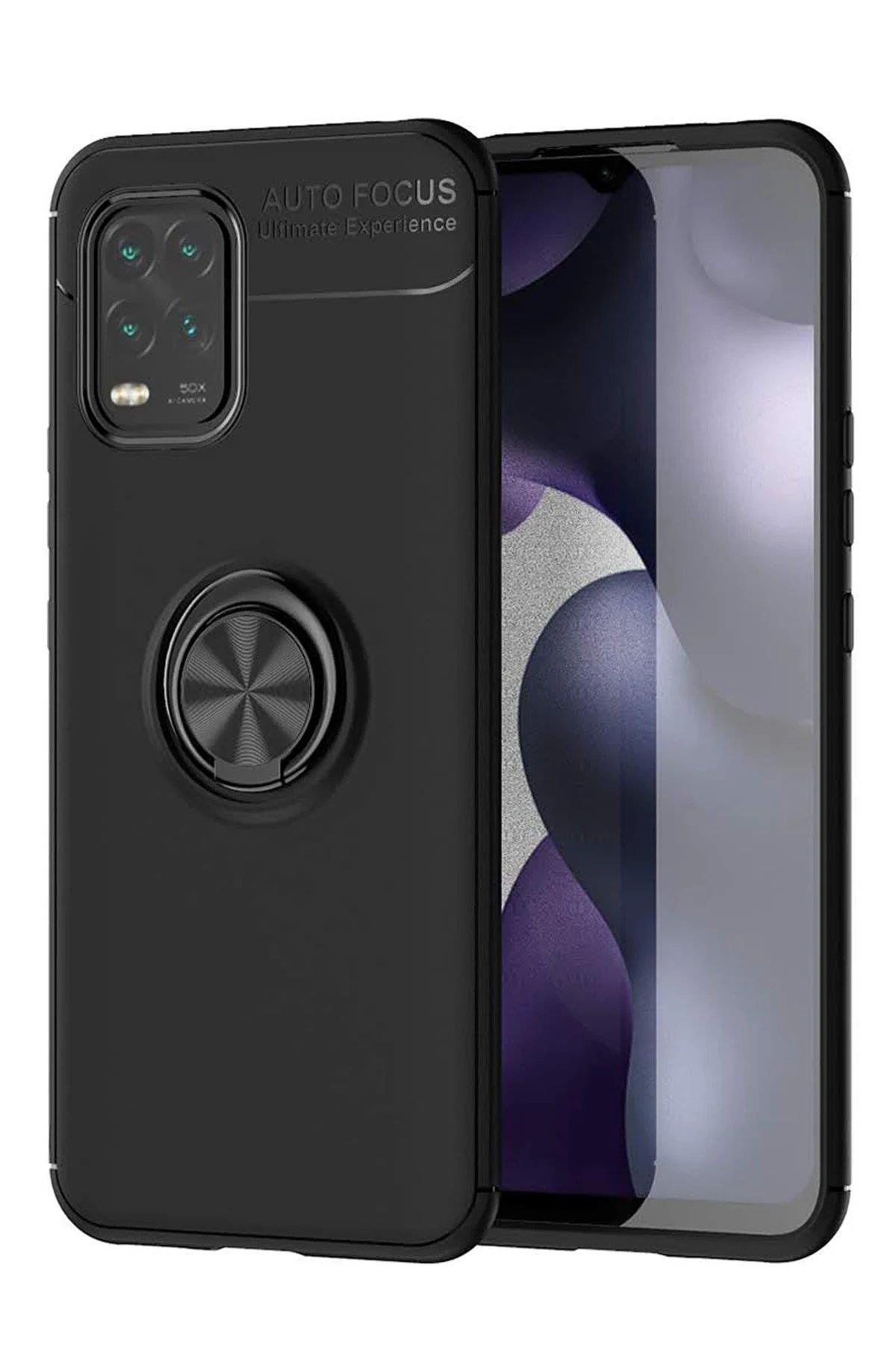 Xiaomi Mi 10 Lite Kılıf Range Yüzüklü Silikon - Siyah