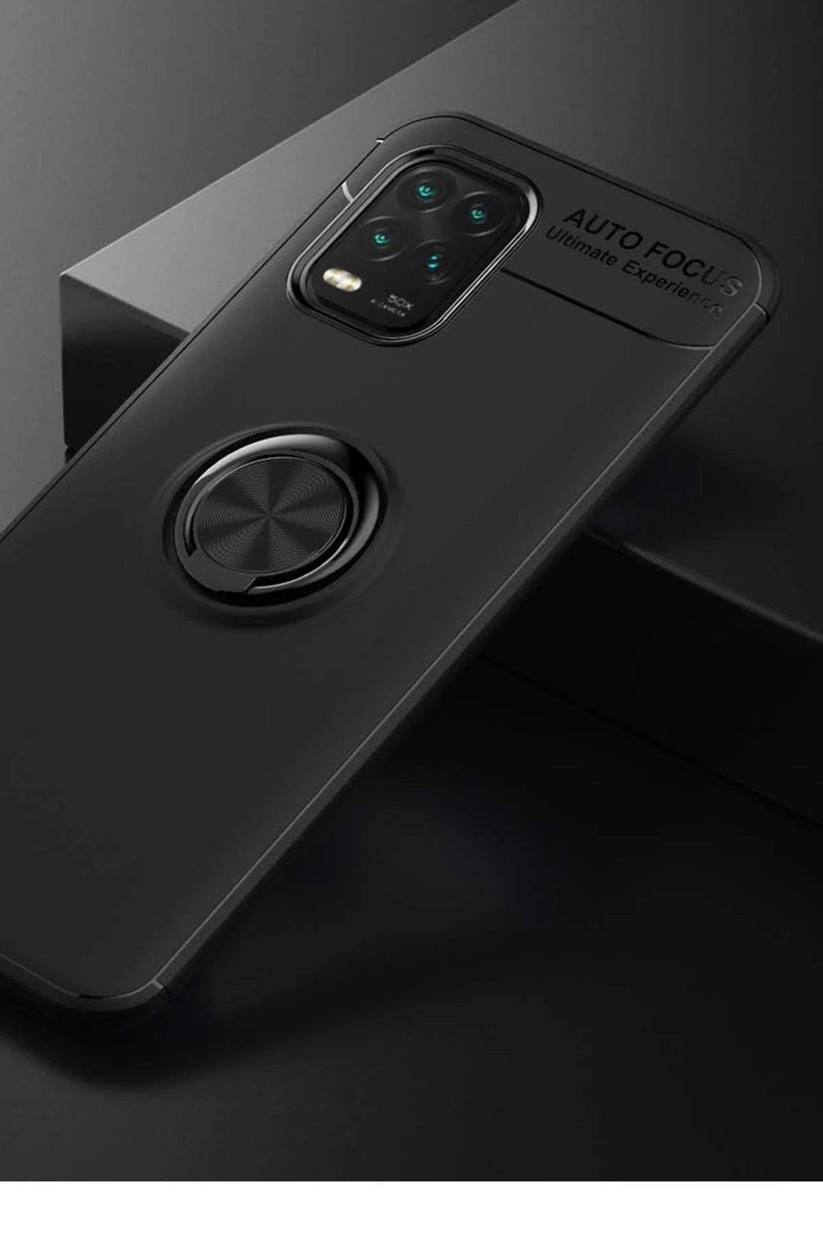 Xiaomi Mi 10 Lite Kılıf Range Yüzüklü Silikon - Siyah