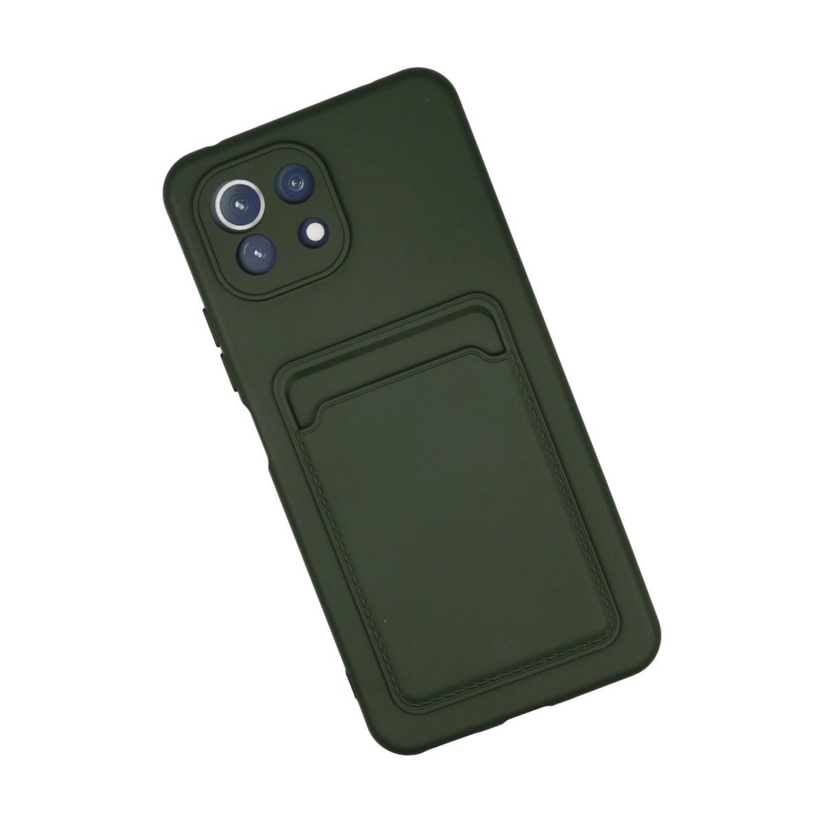 Xiaomi Mi 11 Kılıf Kelvin Kartvizitli Silikon - Koyu Yeşil