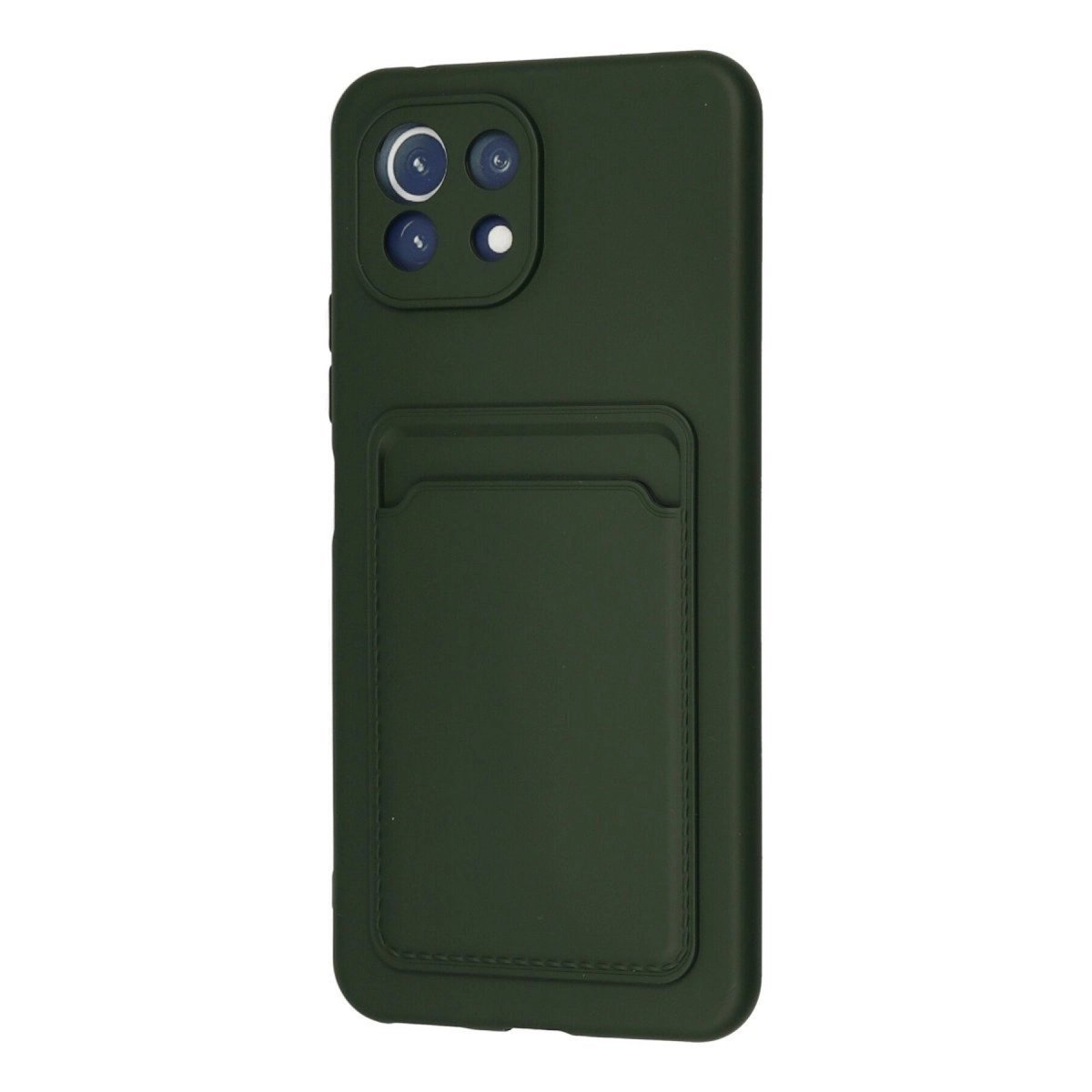Xiaomi Mi 11 Kılıf Kelvin Kartvizitli Silikon - Koyu Yeşil