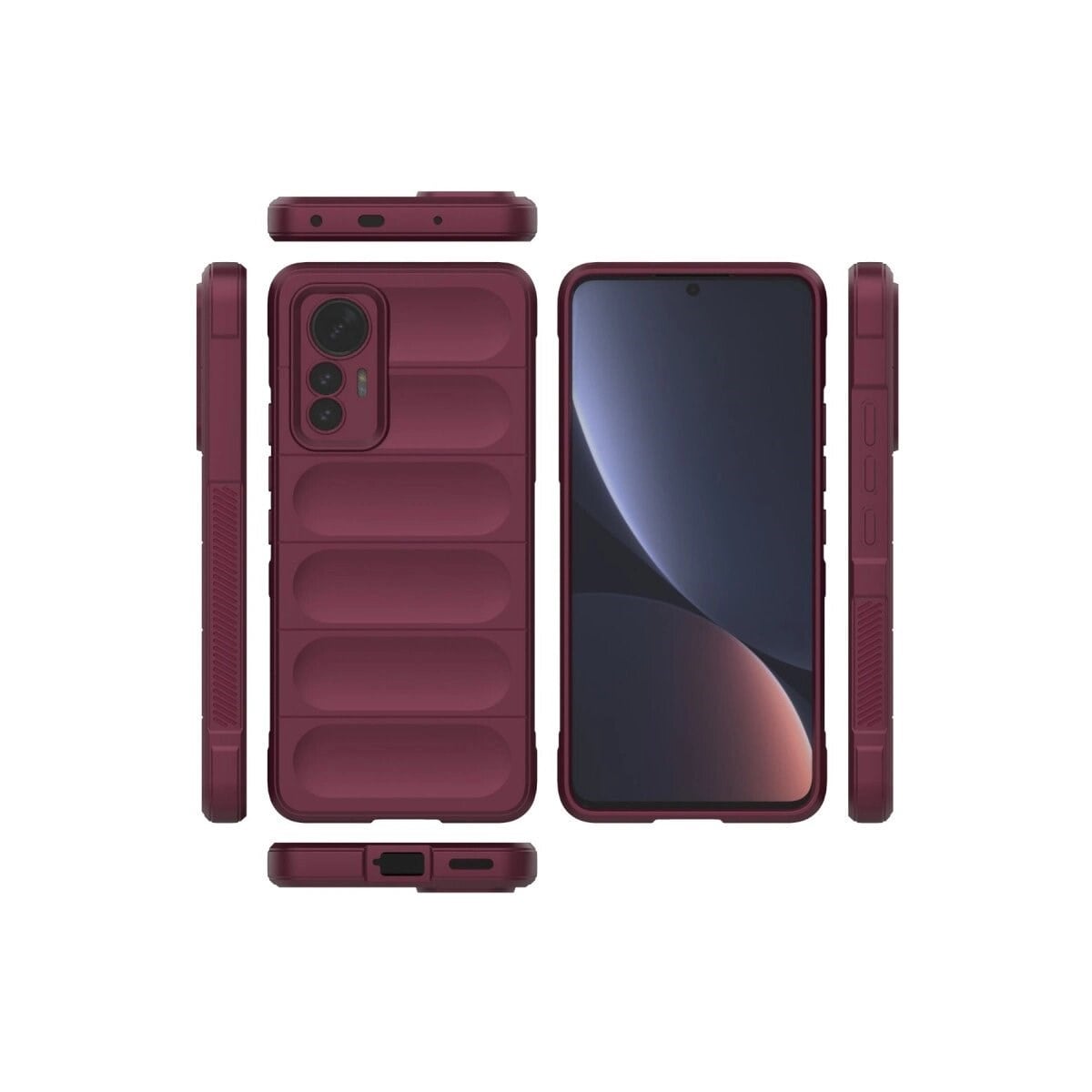 Xiaomi Mi 12 Lite Kılıf Optimum Silikon - Bordo