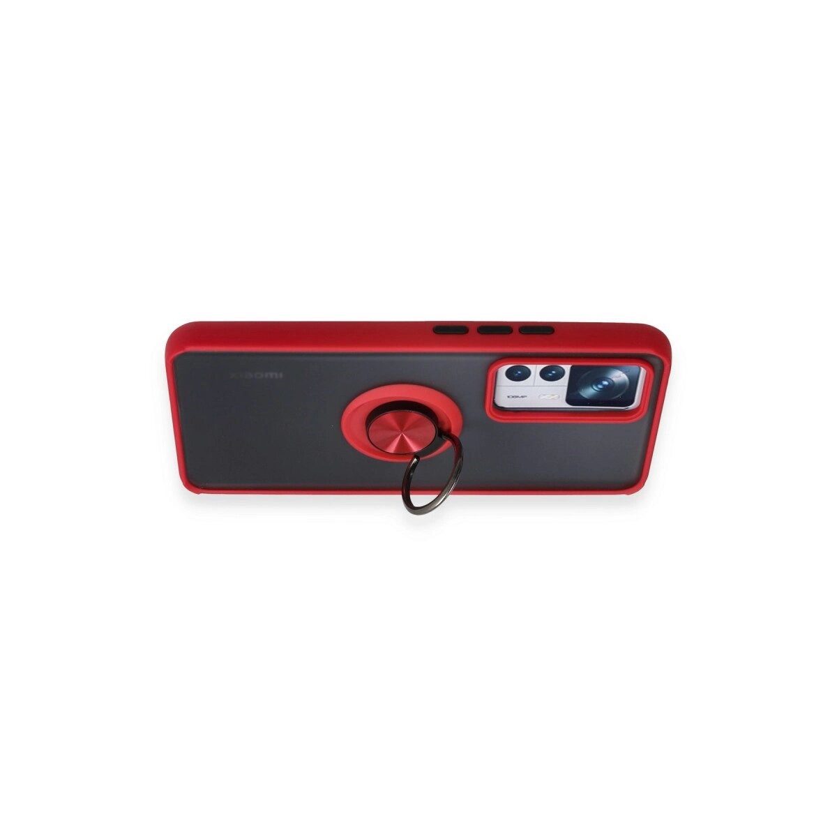 Xiaomi Mi 12t Pro Kılıf Montreal Yüzüklü Silikon Kapak - Kırmızı