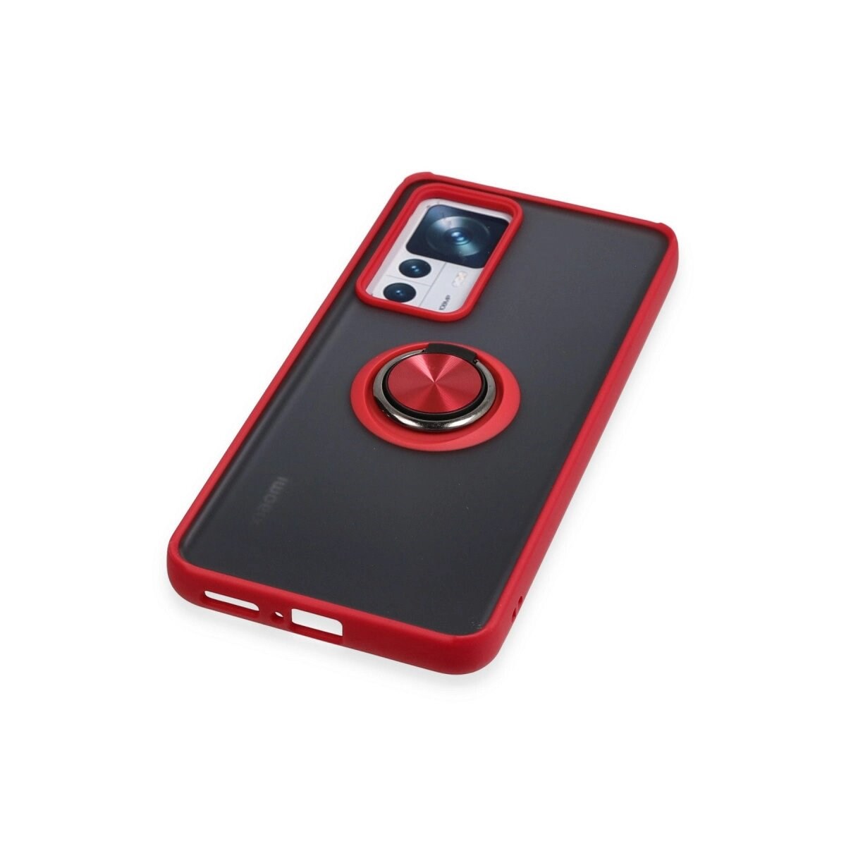 Xiaomi Mi 12t Pro Kılıf Montreal Yüzüklü Silikon Kapak - Kırmızı