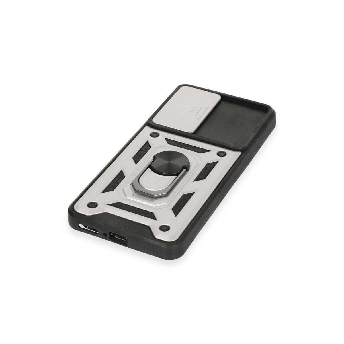 Xiaomi Mi 12t Pro Kılıf Pars Lens Yüzüklü Silikon - Gümüş