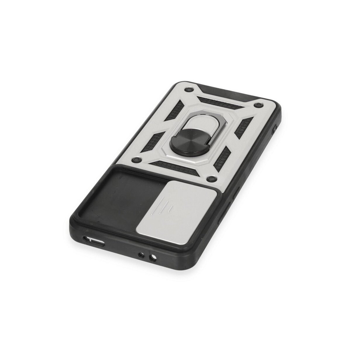 Xiaomi Mi 12t Pro Kılıf Pars Lens Yüzüklü Silikon - Gümüş