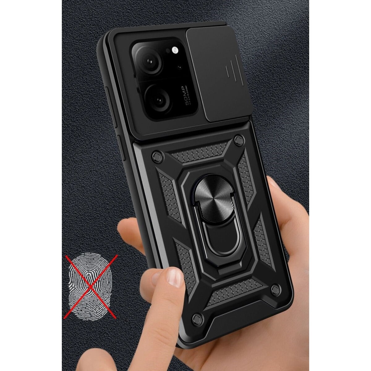 Xiaomi Mi 13t Pro Kılıf Pars Lens Yüzüklü Silikon - Yeşil