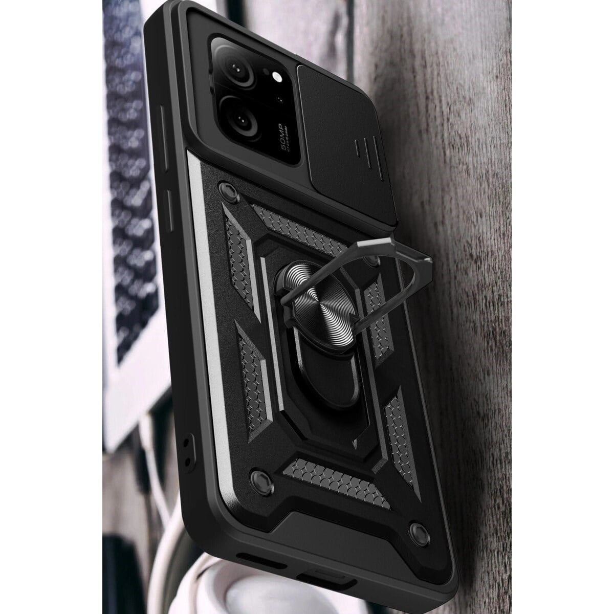 Xiaomi Mi 13t Pro Kılıf Pars Lens Yüzüklü Silikon - Yeşil
