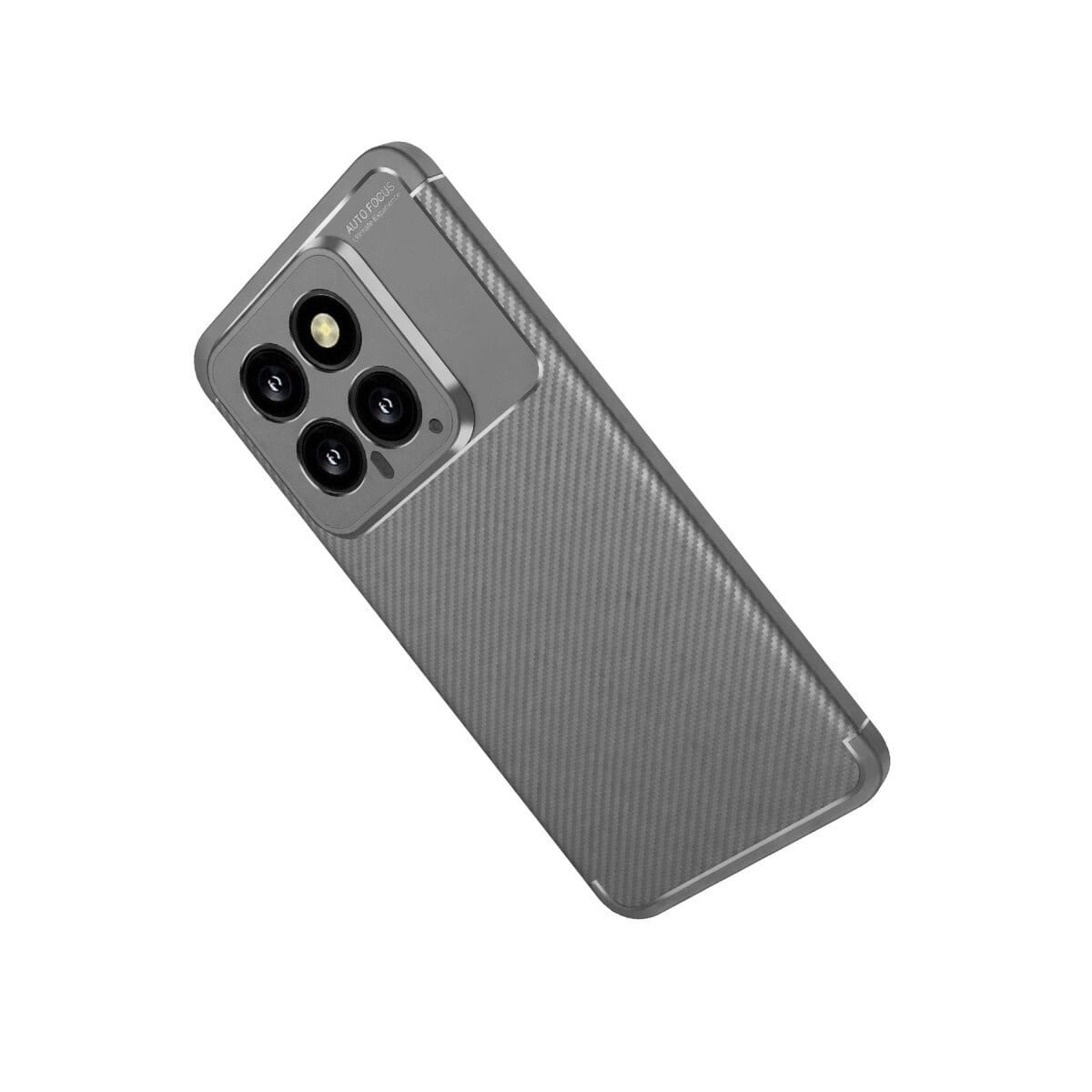 Xiaomi Mi 14t Kılıf Auto Focus Karbon Kapak - Gri