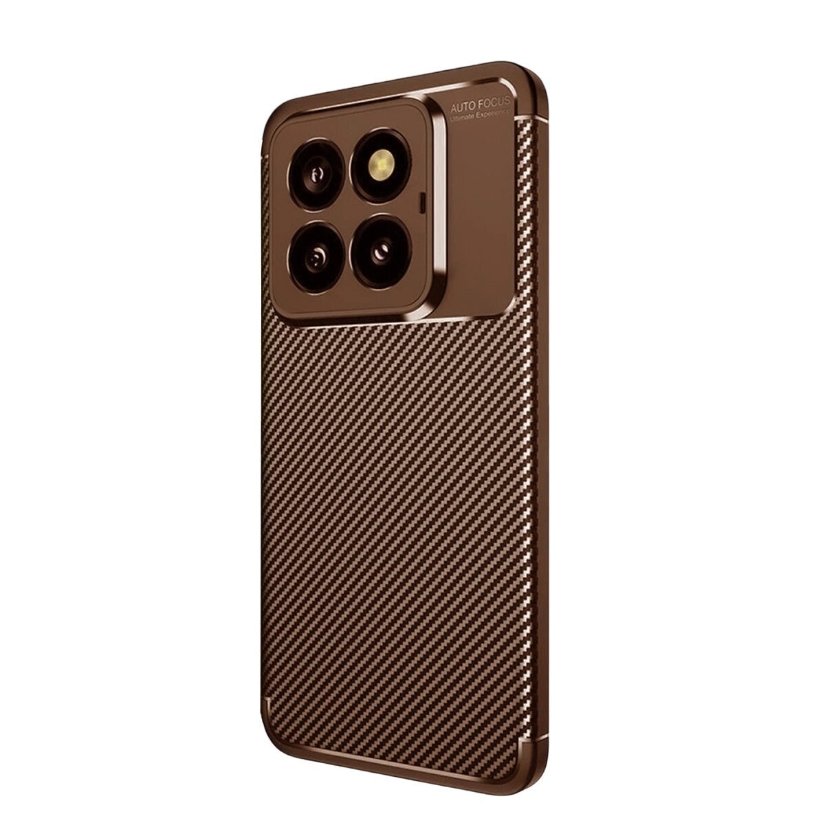 Xiaomi Mi 14t Pro Kılıf Auto Focus Karbon Kapak - Kahverengi