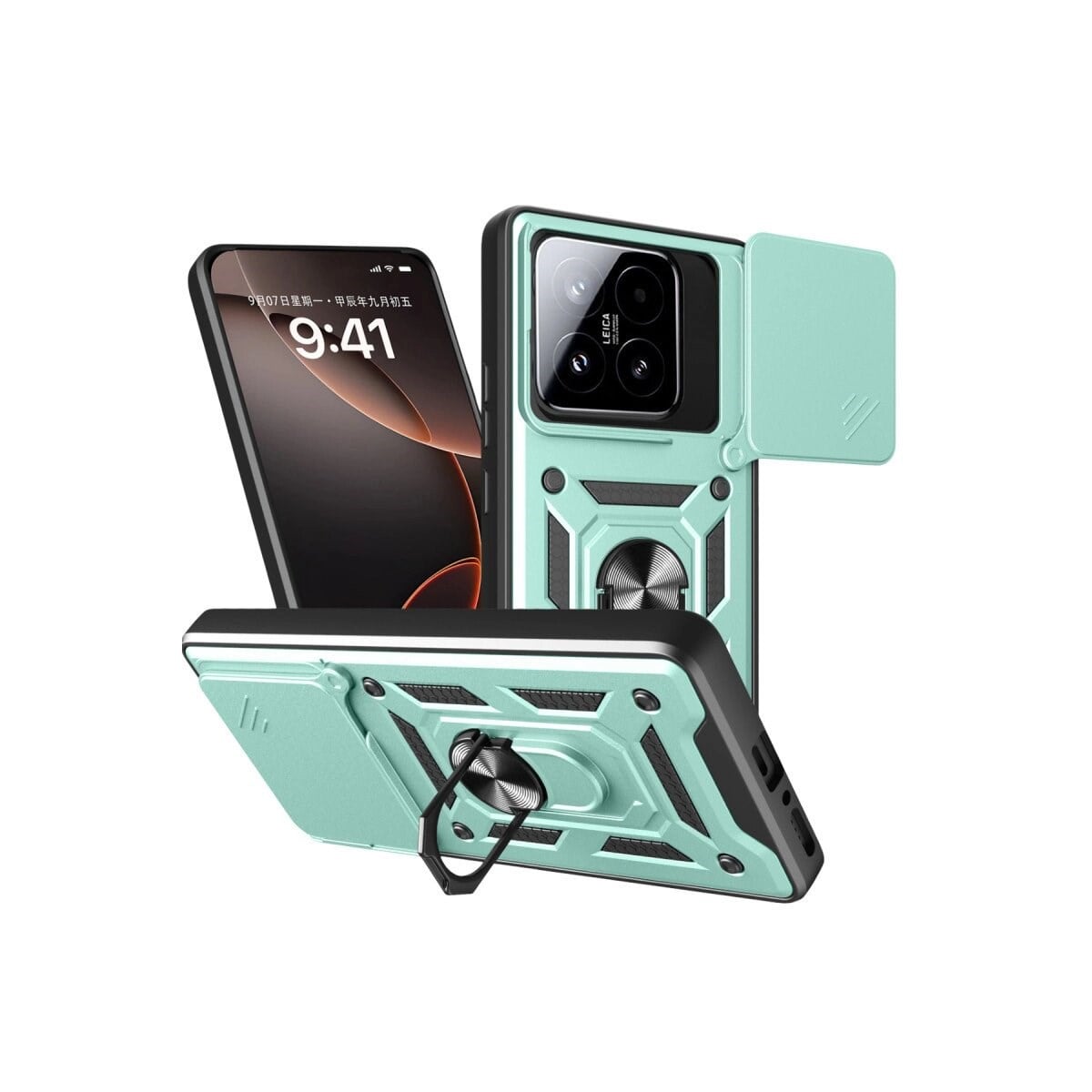 Xiaomi Mi 15t Pars Lens Yüzüklü Silikon - Yeşil