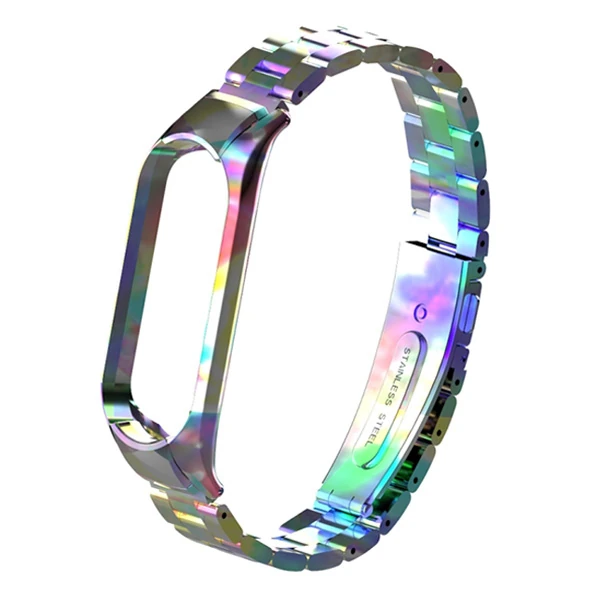 Xiaomi Mi Band 5 Stainless Steel 3 Bakla Çelik Kayış Kordon-(1903)