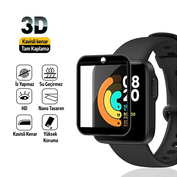 Xiaomi Mi Watch Lite 3D Full Kavisli PMMA Cam Ekran Koruyucu-(1903)