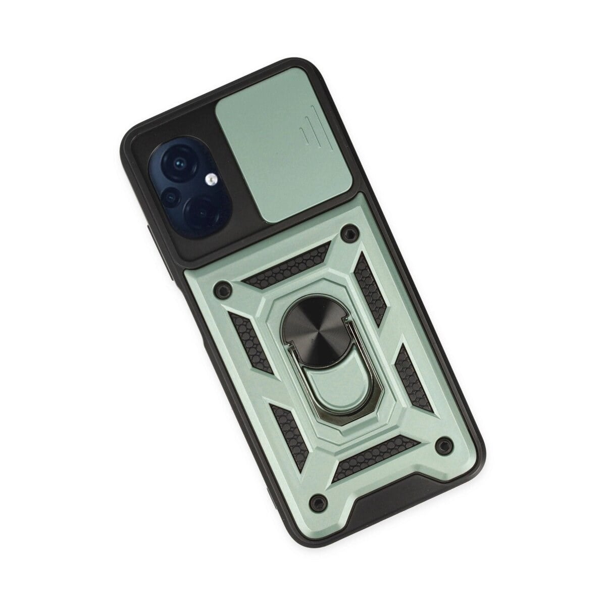 Xiaomi Poco M5 Kılıf Pars Lens Yüzüklü Silikon - Yeşil