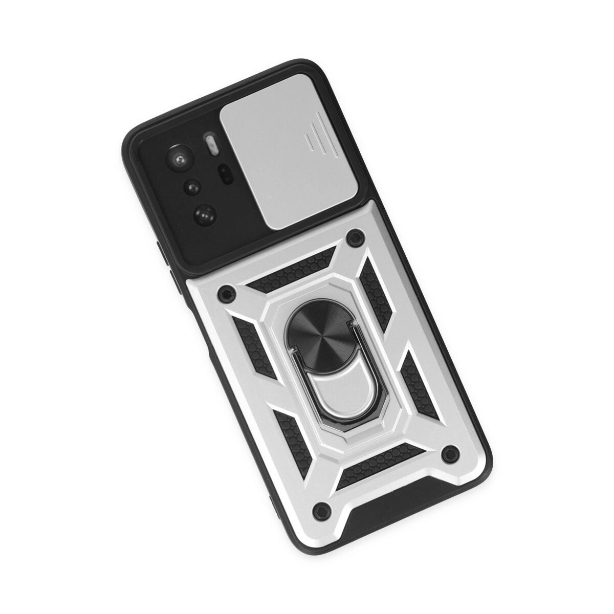 Xiaomi Poco X3 Gt Kılıf Pars Lens Yüzüklü Silikon - Gümüş