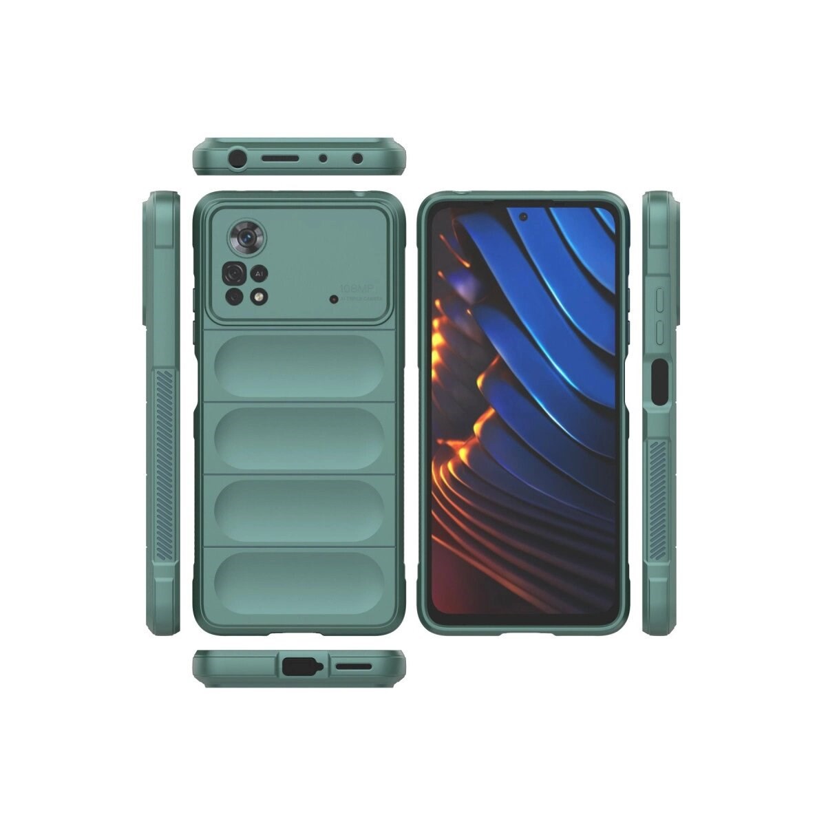 Xiaomi Poco X4 Pro 5g Kılıf Optimum Silikon - Koyu Yeşil