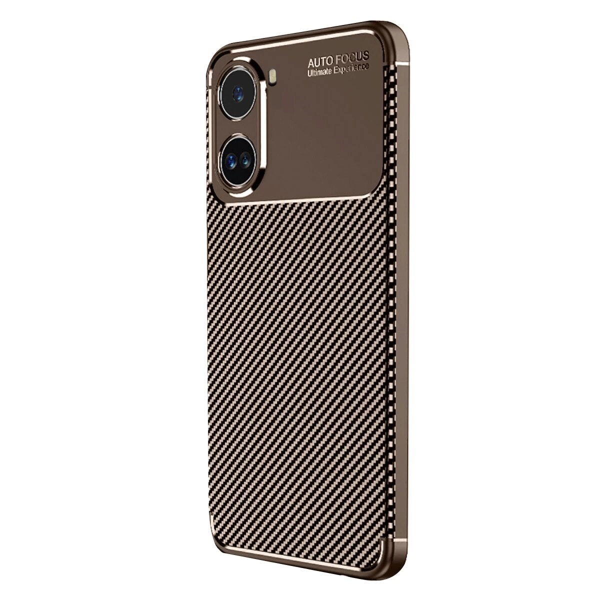 Xiaomi Poco X7 Pro Kılıf Auto Focus Karbon Kapak - Kahverengi