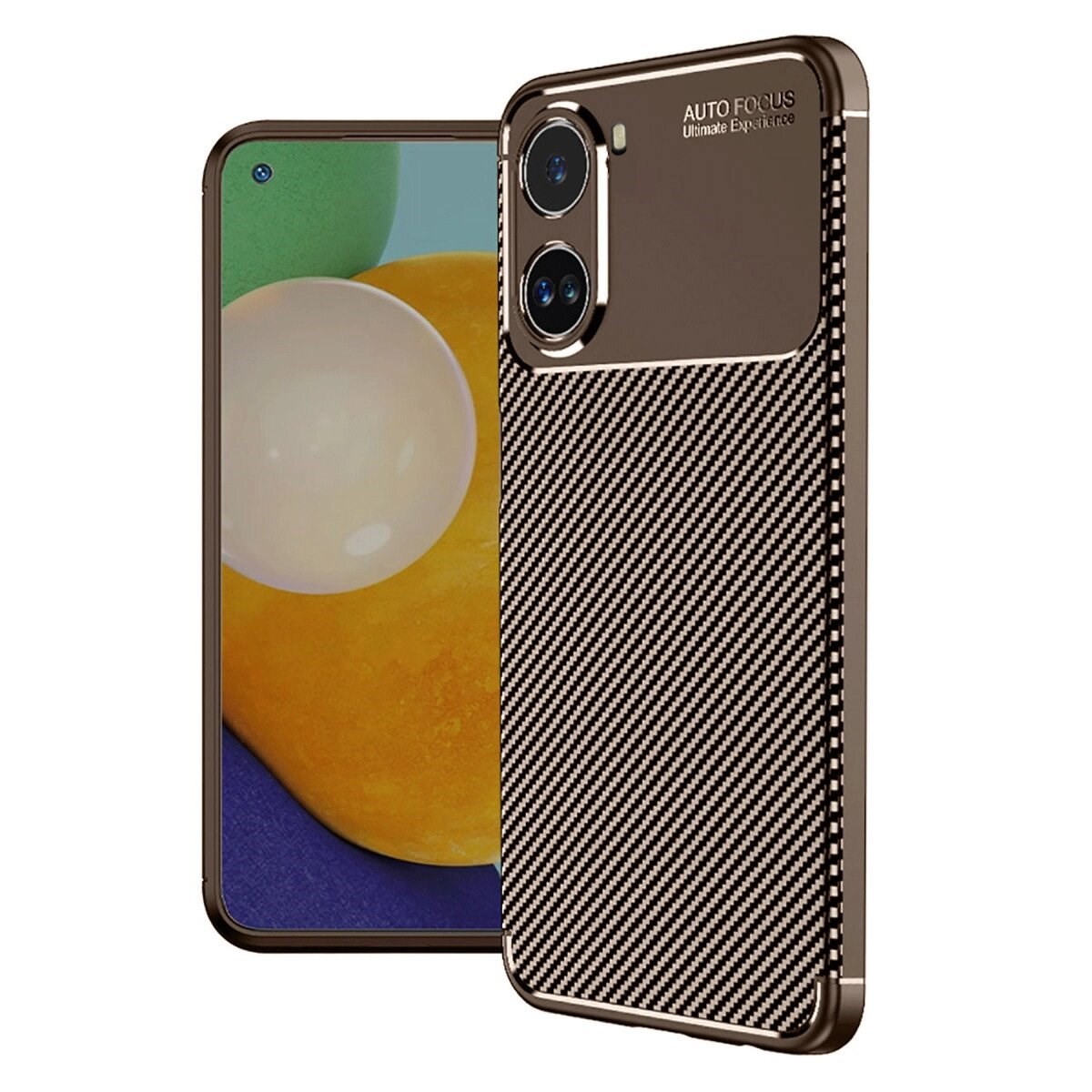 Xiaomi Poco X7 Pro Kılıf Auto Focus Karbon Kapak - Kahverengi