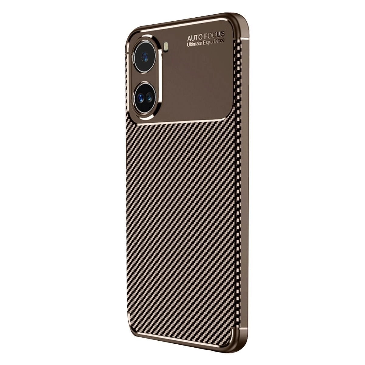 Xiaomi Poco X7 Pro Kılıf Auto Focus Karbon Kapak - Kahverengi