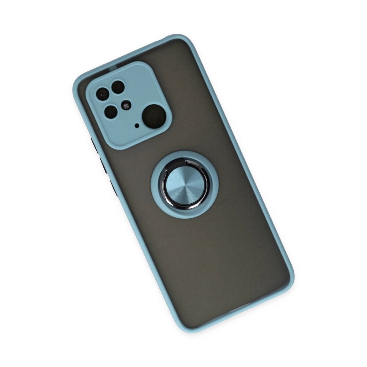 Xiaomi Redmi 10c Kılıf Montreal Yüzüklü Silikon Kapak - Buz Mavi