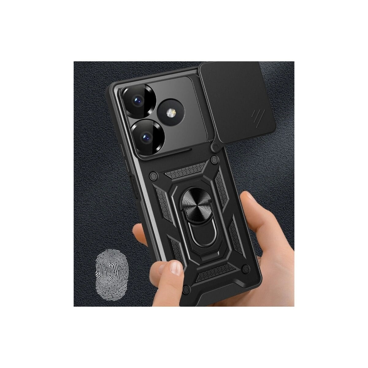 Xiaomi Redmi 13 4g Kılıf Pars Lens Yüzüklü Silikon - Gold