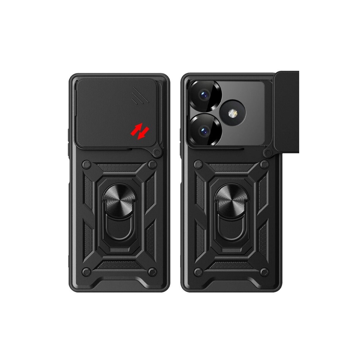 Xiaomi Redmi 13 4g Kılıf Pars Lens Yüzüklü Silikon - Kırmızı
